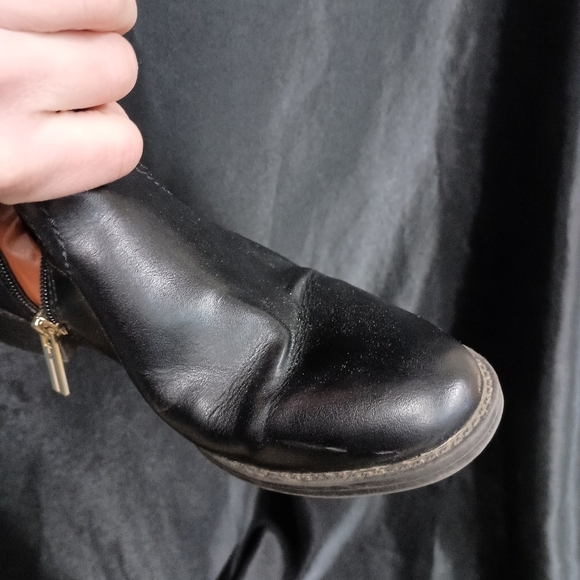 Tommy HILL FIGURE right under knee fitting size 7 black and brown dress boots - Picture 10 of 11